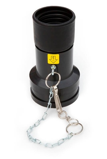 [3081565011] Koppeling slang ø50mm/machine ø90mm, antistatisch met ketting
