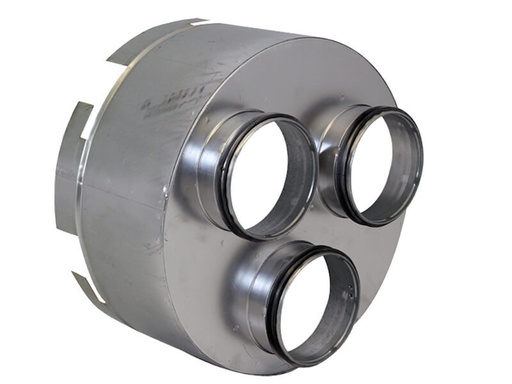 [5001200015] HEYLO drieweg aanzuig-, uitblaasadapter (1 x 305 mm > 3 x 100 mm) voor PowerVent 3000/4000-e
